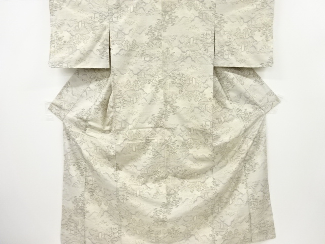 JAPANESE KIMONO / ANTIQUE KIMONO / SILK / TSUMUGI / WOVEN MOUNTAIN VILLAGE